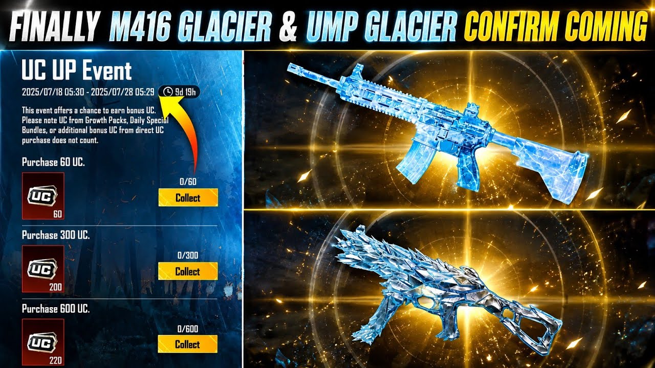 Finally 😍 M416 Glacier & UMP Glacier Coming In Bgmi Confirm / Bgmi Next Uc Up Event Release Date 