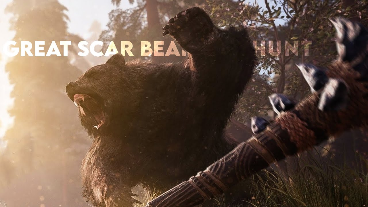 Far Cry Primal Great Scar Bear // Boss Fight - Beast Master Hunt