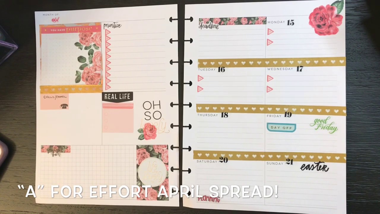 &ldquo;A&rdquo; For Effort Weekly Spread (aka Plan With Me Fail)
