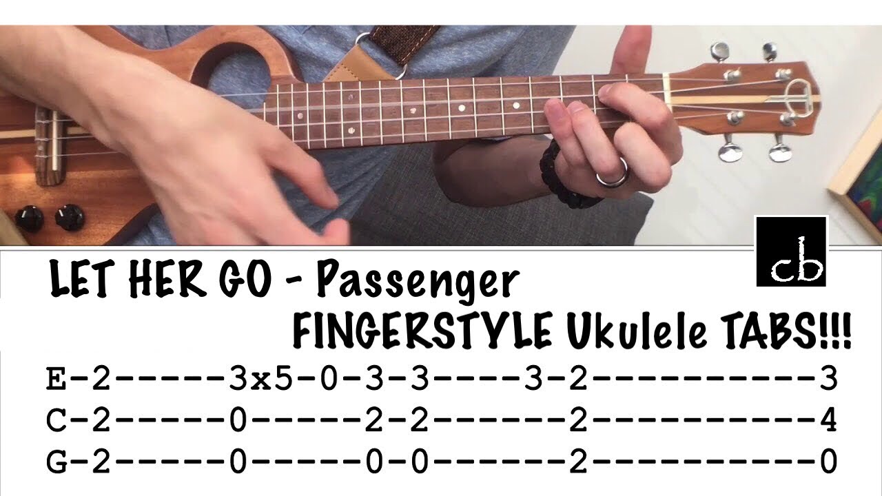LET HER GO (Passenger) FINGERSTYLE Ukulele TUTORIAL