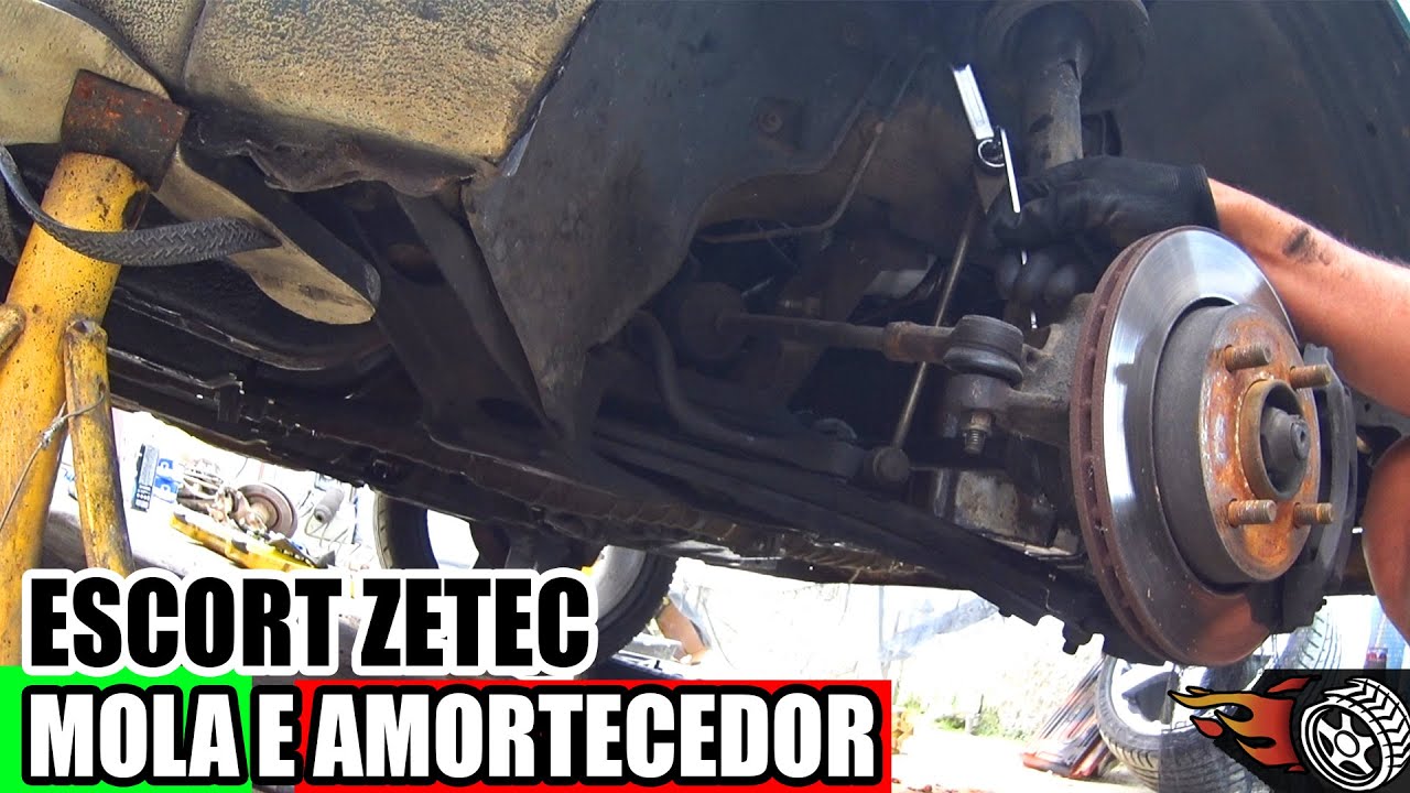 Troca de amortecedores e molas dianteiras com bieleta - Ford Escort Zetec