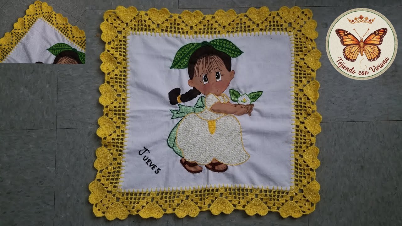 Orilla #99 de Corazones 💛 Tejida a Gancho Crochet (7 Vueltas) Semanario Jueves