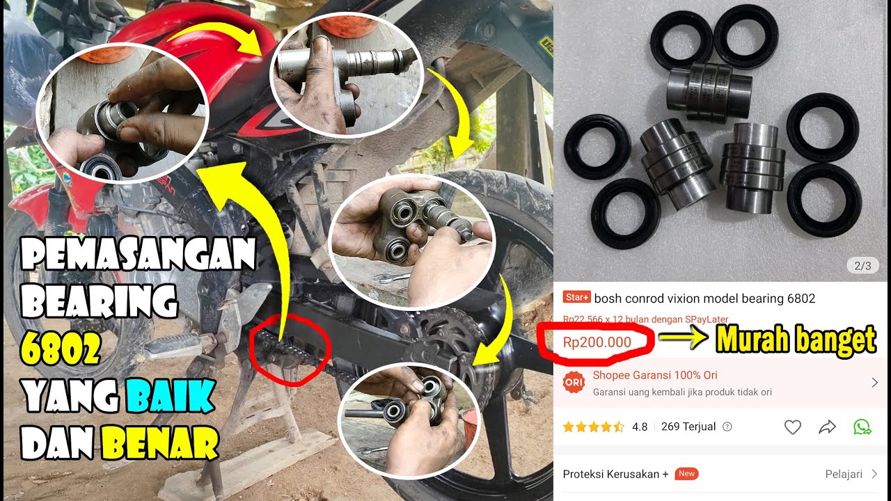 Cara mengganti lahar condrod dgn menggunakan BERAING 6802 dgn baik dan benar #vixion #viral #2023