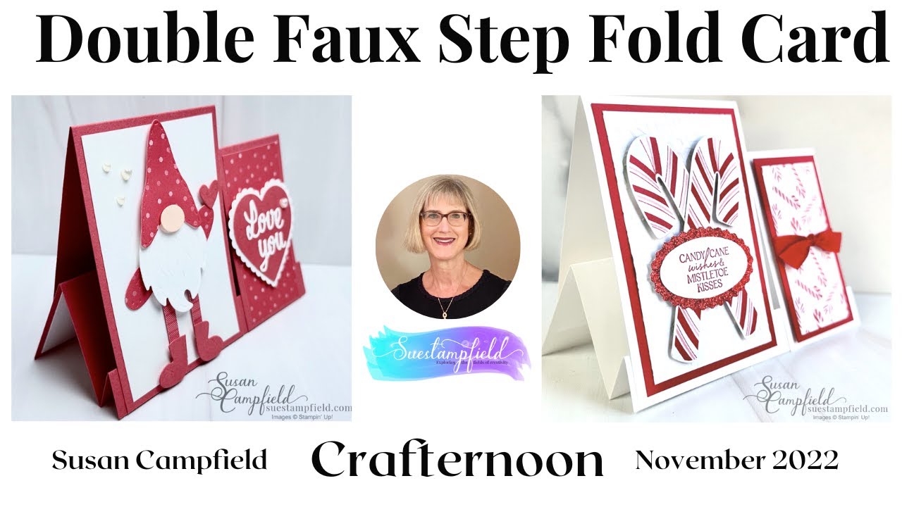 Поддельная открытка с двойным сгибом: Crafternoon November Suestampfield Creative Escape
