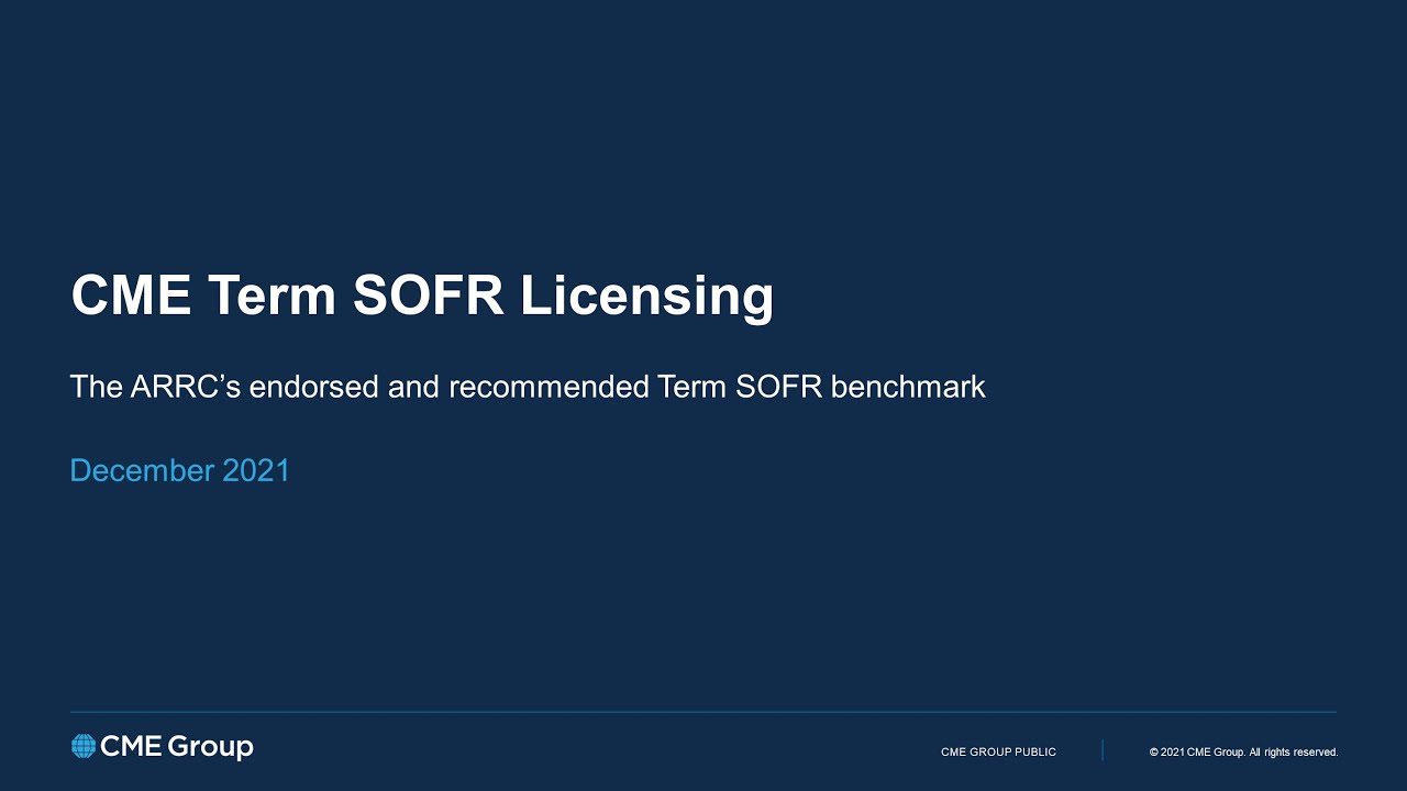 CME Term SOFR Licensing