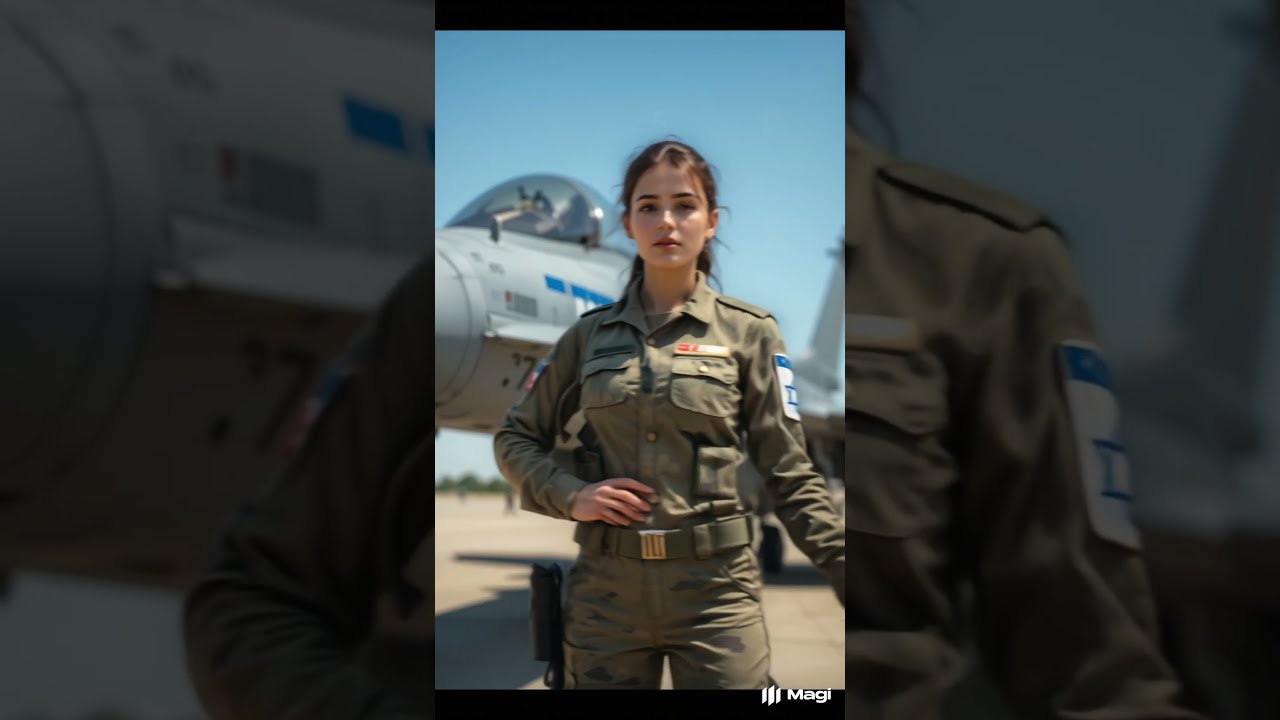 Israeli Female Soldier with Fighter Jet &ndash; Strength, Pride, and National Defense #army#shorts #aiart