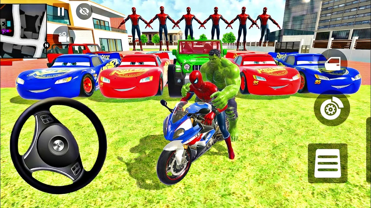 🥰 Mc Queen Car: Bike Game 🦚 Spiderman 3D Drive Simulator Gameplay 🎉 Monster Police Car 🚓 Android 