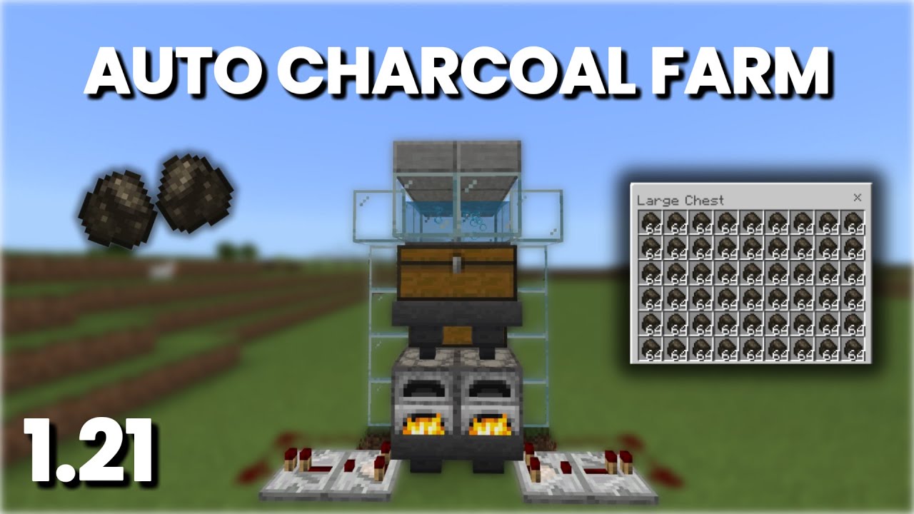 EASY CHARCOAL FARM FOR MINECRAFT BEDROCK 1.21!