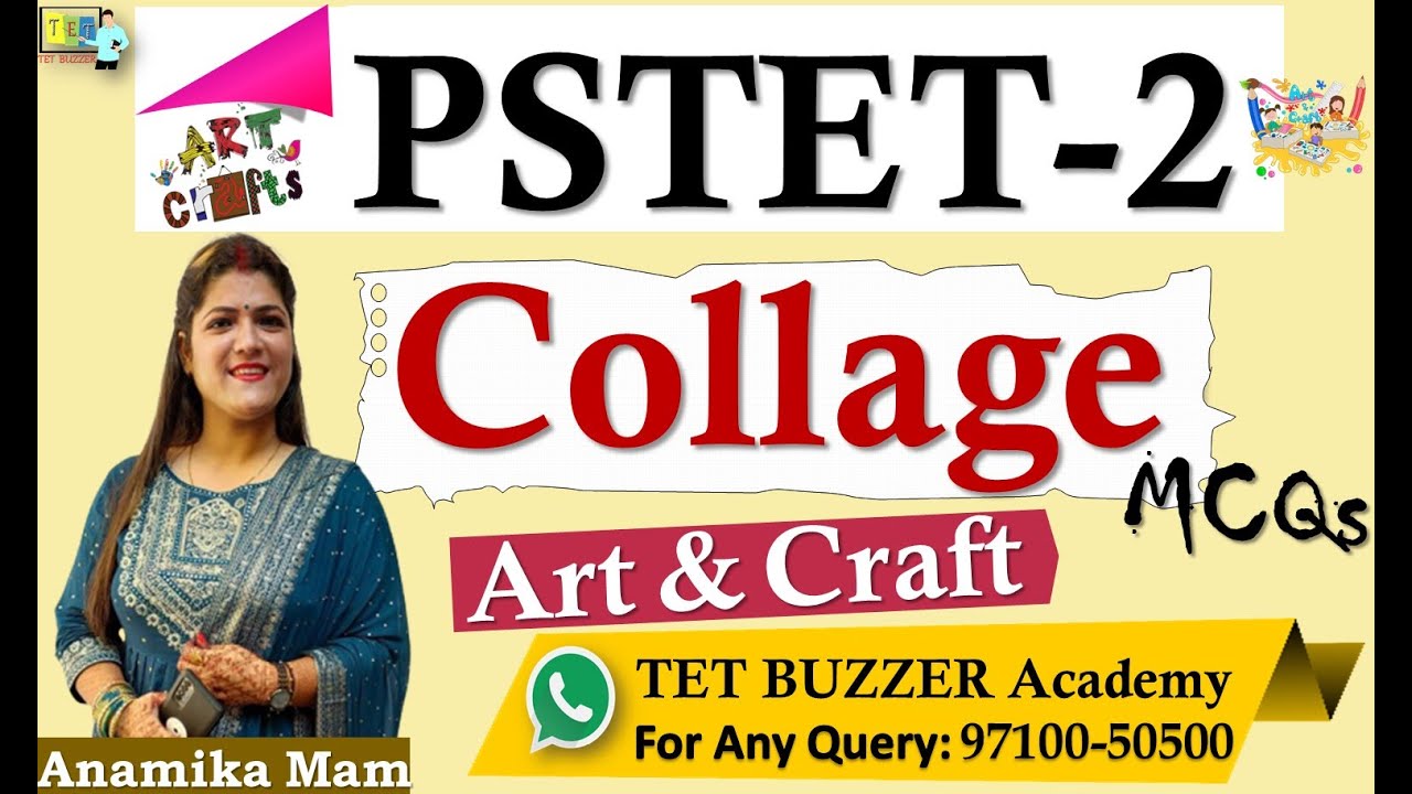 Art & Craft|| Collage MCQs|| PSTET-2|| Anamika Mam|| Paid Coaching|| TET BUZZER 97100-50500