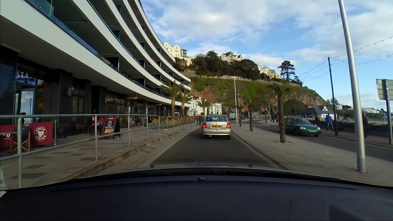 Driving from Paignton to Torquay, Devon England