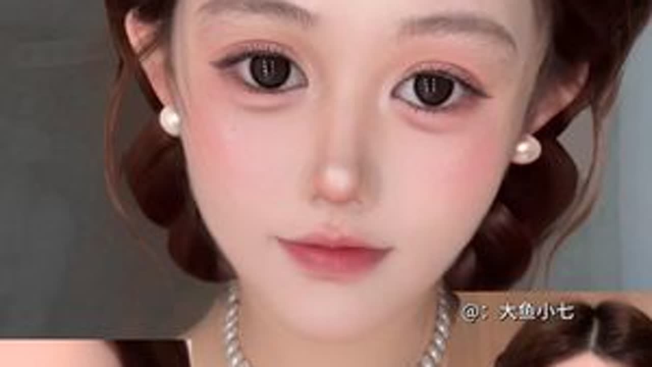 0基础无官扁平 还得是这个珠圆玉润妆！超详细版全妆跟练来啦～ #21天春节妆容进阶突击班 #新手化妆教程 #妆教 #珠圆玉润妆 #潮妆研究所