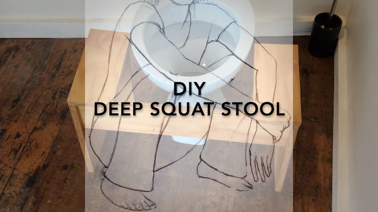 Squat stool for deep squatting on a toilet, DIY, download plans and make your own.