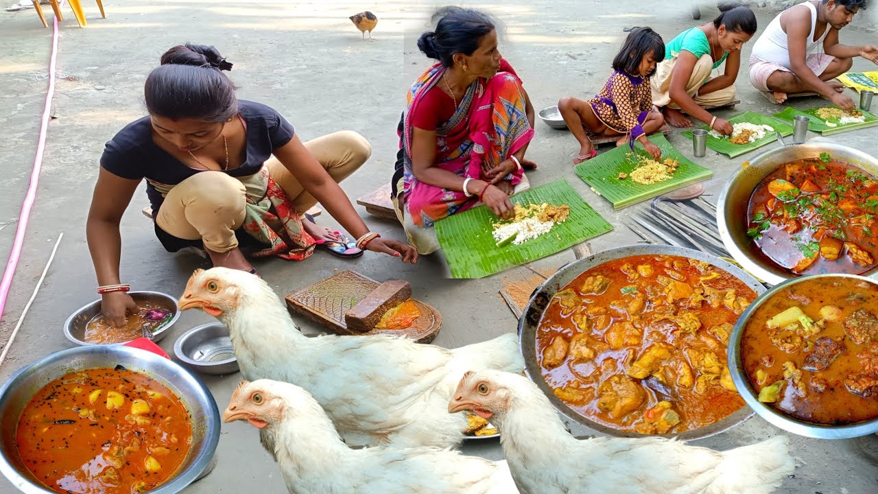 village style broiler chicken curry recipe - mother cooking chicken curry ll village lifestyle