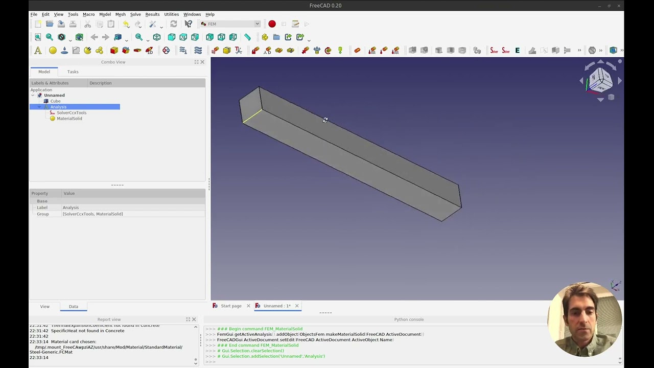 FEM 01 Calculix Freecad