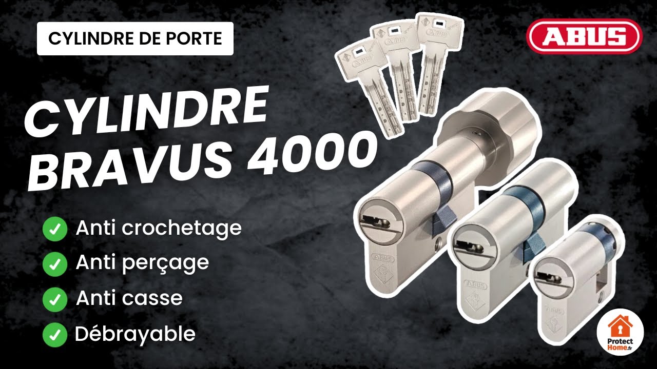 Cylindre de serrure haute sécurité Abus BRAVUS 4000