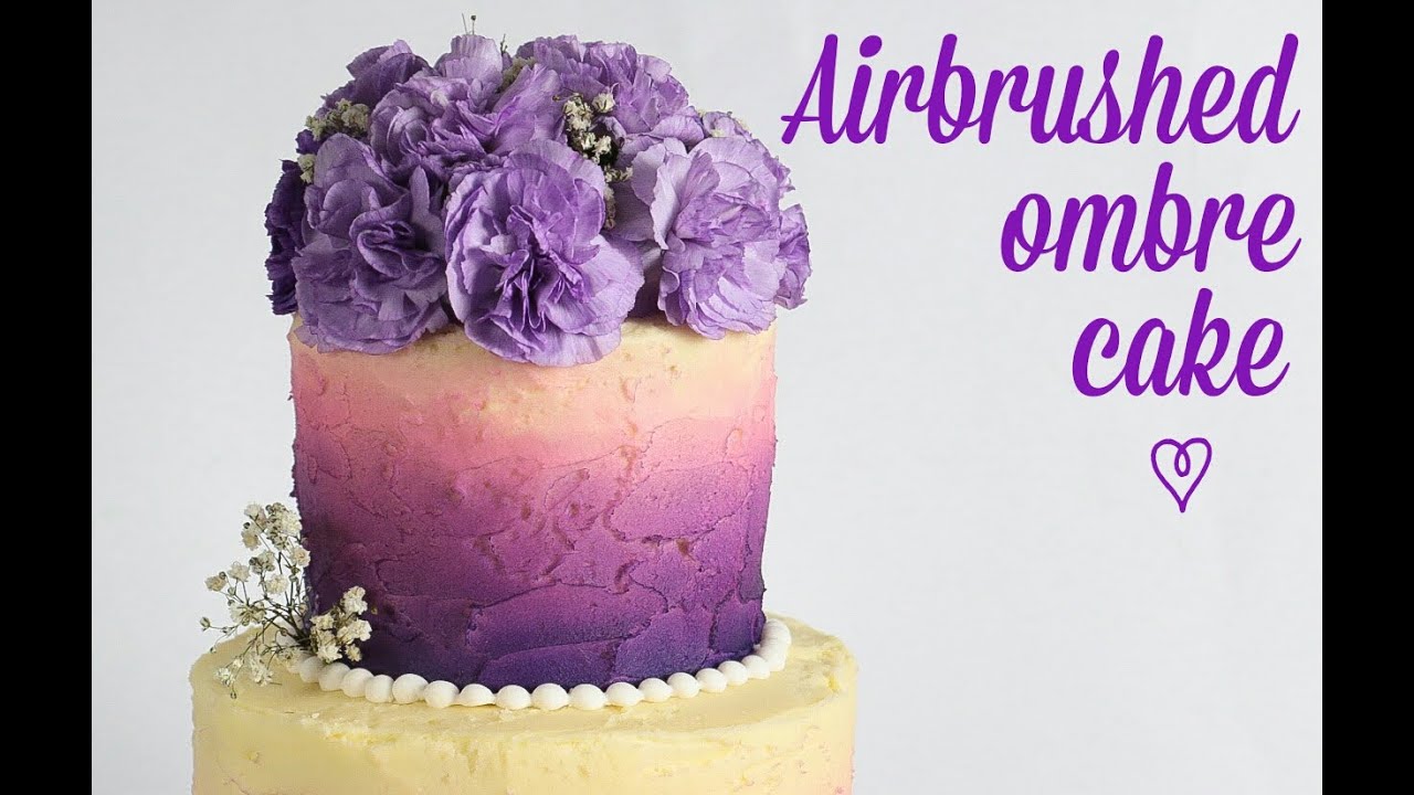 Two Tier Airbrushed Ombre Cake Tutorial- Rosie's Dessert Spot
