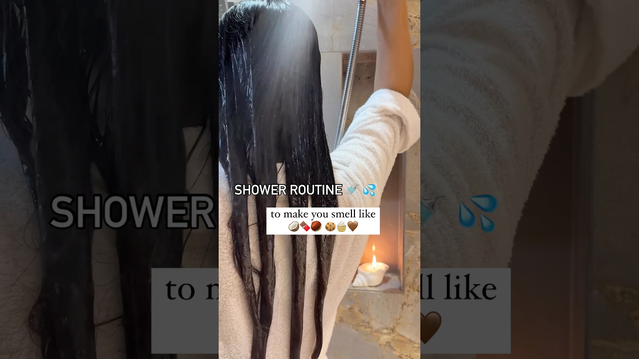 Relaxing winter *SHOWER* routine to smell yum 🍪🤎🍫 #shorts #showerroutine