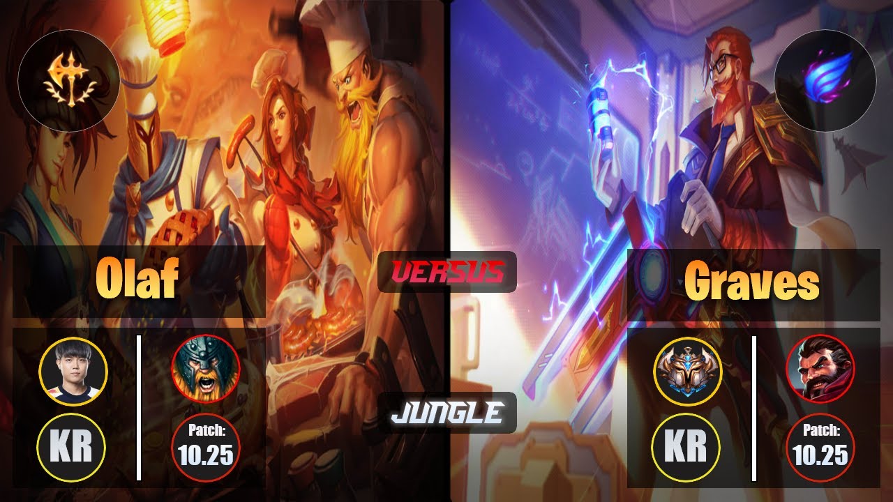 Cuzz OLAF (Jungle) [Conqueror] VS GRAVES - Challenger KR Patch 10.25