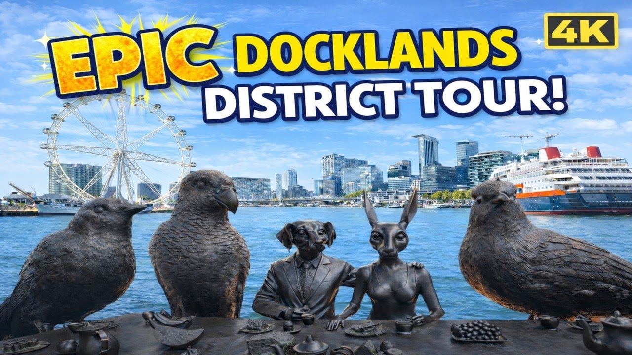 Sunny Day at Docklands 🇦🇺 Waterfront Walk | 4K