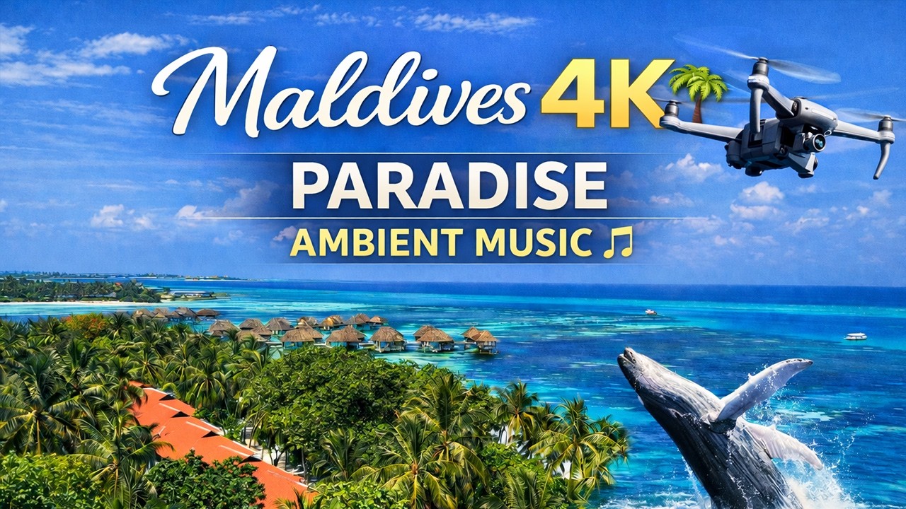 Maldives 4K from Above 🌴 Paradise Drone Film | Tropical Ambient Relax Music