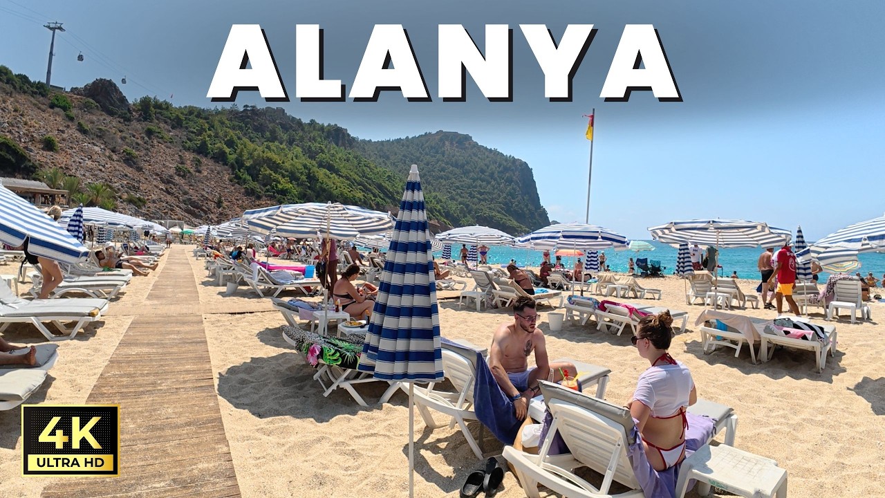 Alanya Cleopatra Beach, Cable Car and Damlatas | Antalya Turkiye | August 22, 2025 [4K HD/60 fps]
