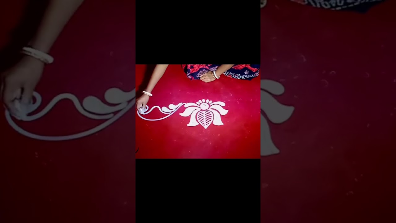 Border beautiful rangoli design 🌺🌺#rangali #alpana.
