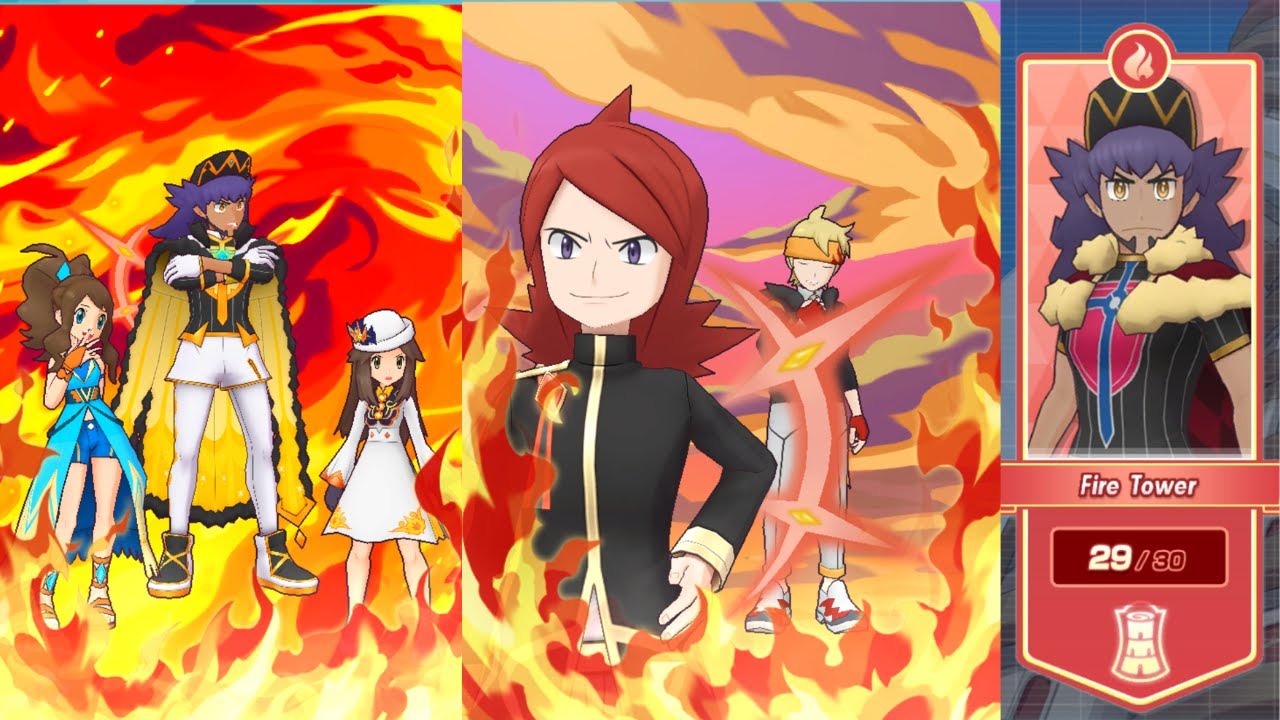 Pokemon Masters EX Pasio Tower Fire Tower Floor 1-29 FULL PLAYTHROUGH