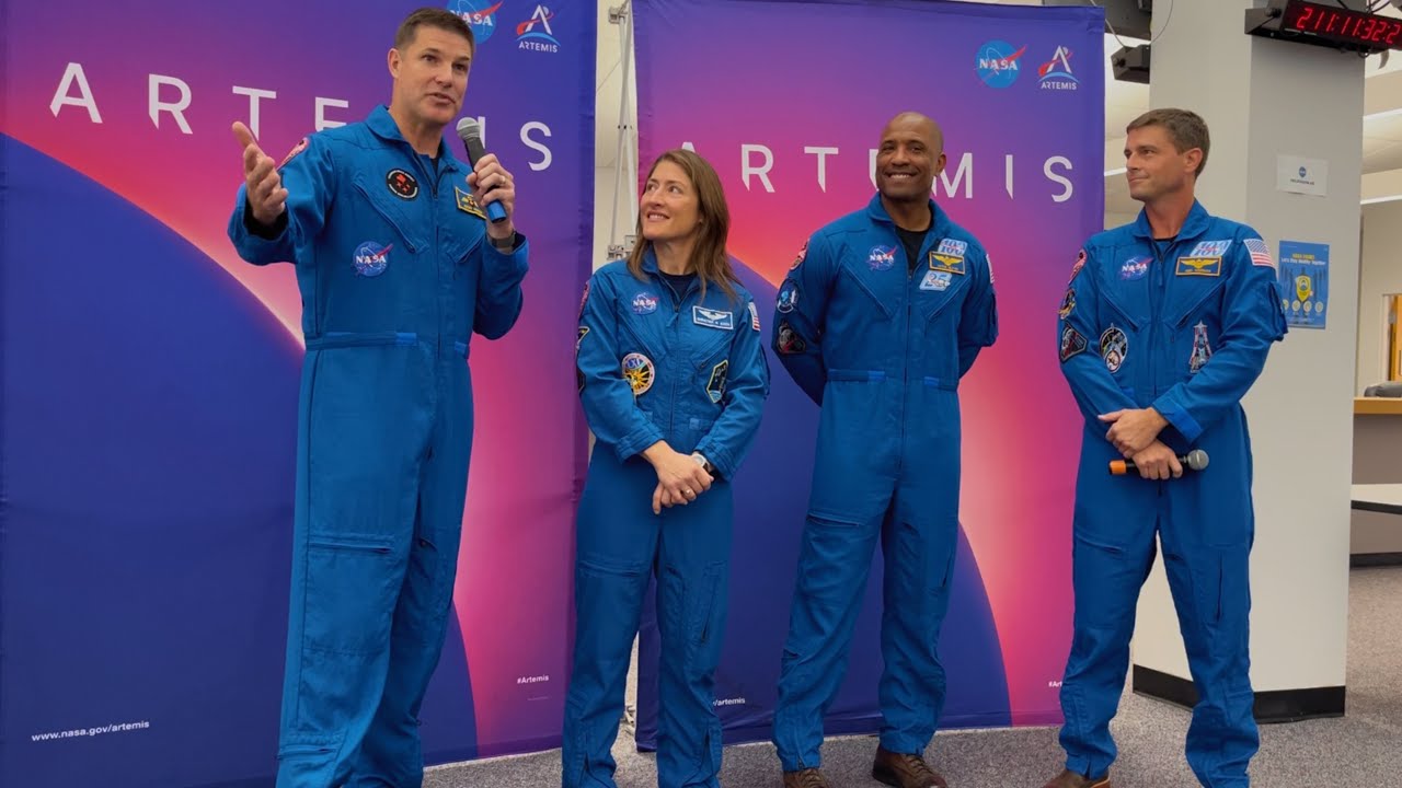 Interview gaggle with Artemis II astronauts at KSC_full video