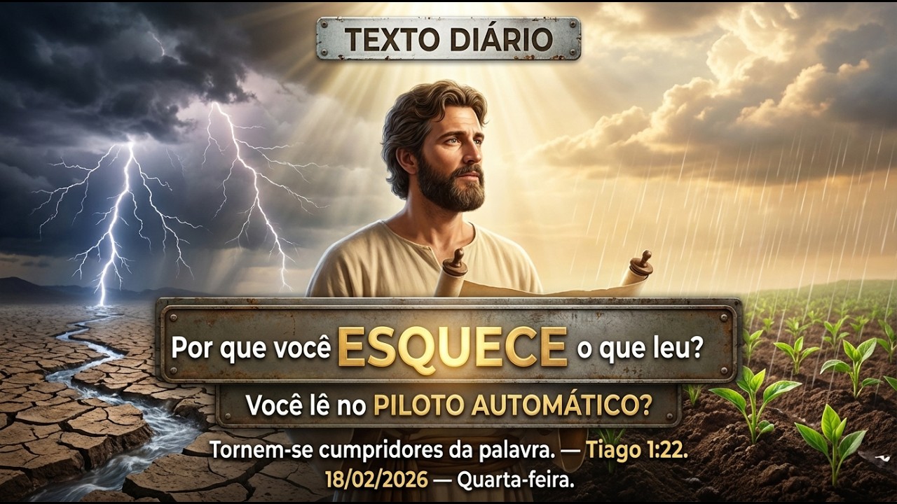 TEXTO DIÁRIO — 18/02/2026 | Por que você ESQUECE o que lê? O segredo para ABSORVER a Bíblia!