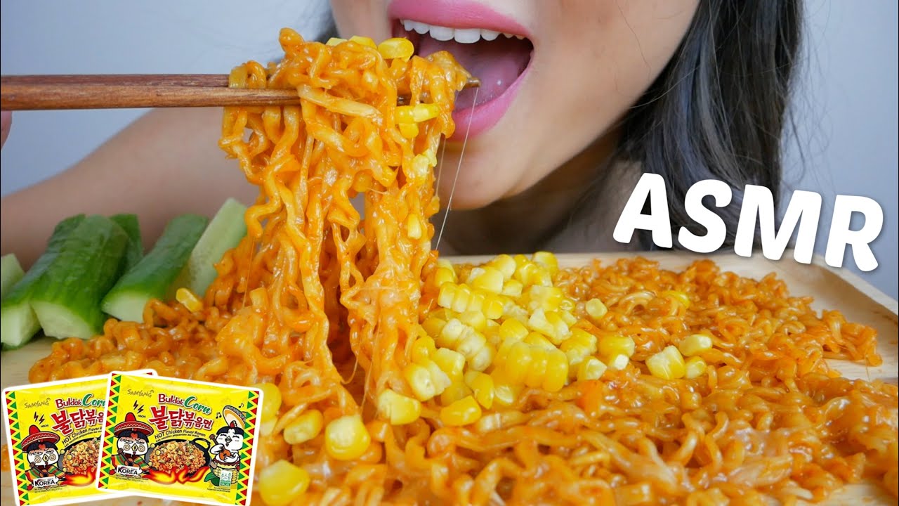ASMR *NEW Nuclear Elote Corn Noodle *Relaxing Eating Sounds Mukbang | N.E Let's Eat