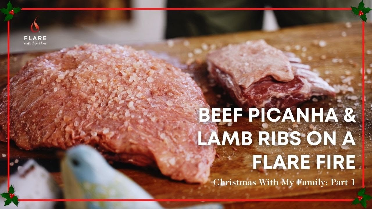 Cooking Beef Picanha and Lamb Ribs on a Flare Outdoor Fire