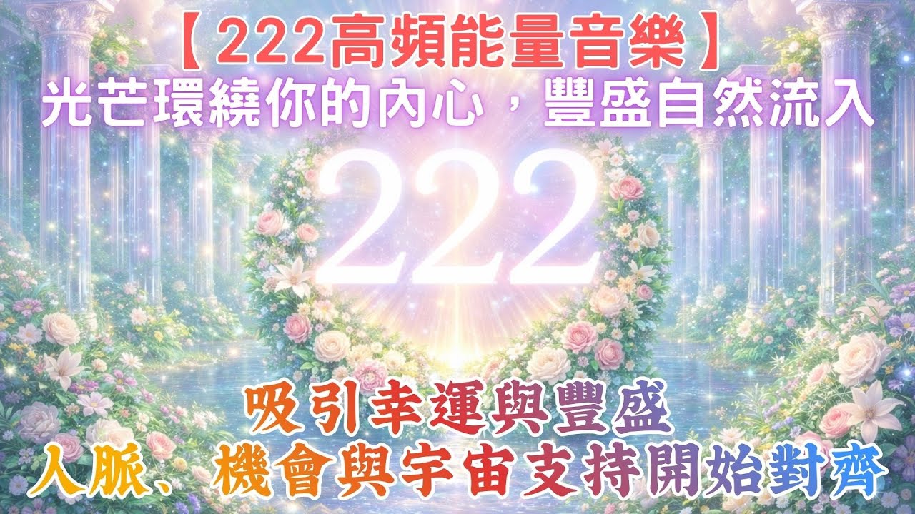 【222高頻能量音樂】吸引幸運與豐盛｜人脈、機會與宇宙支持開始對齊｜光芒環繞你的內心，豐盛自然流入