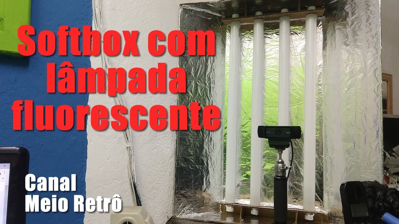 Softbox com l&acirc;mpada fluorescente