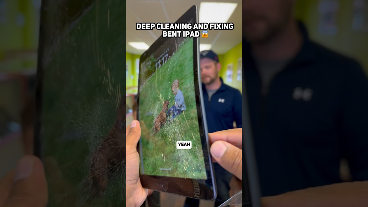 Deep cleaning and fixing destroyed bend iPad 😱 #shorts #apple #ipad #deepcleaning #iphone #fyp #fy