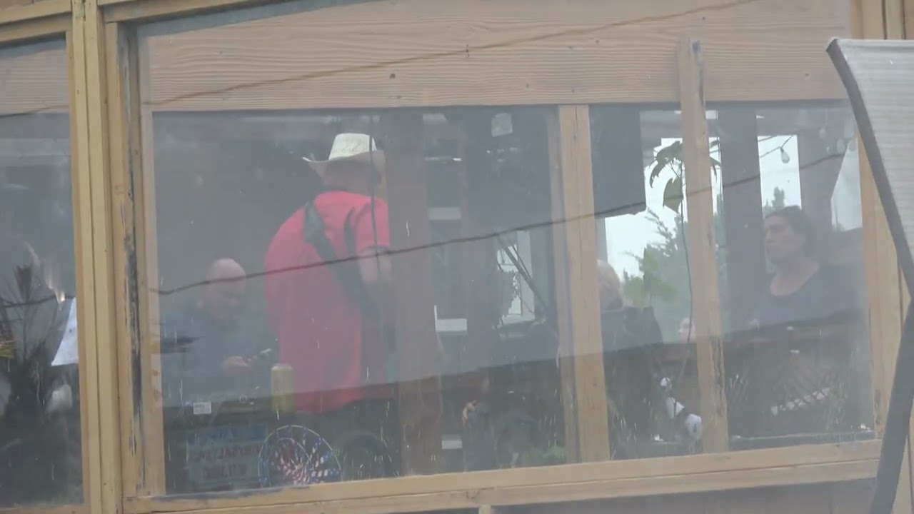Mendocino band at the Rollerville Cafe in Point Arena from the Lighthouse Pointe hot tub.