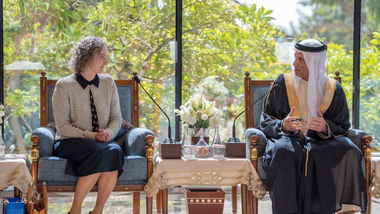 Sheikh Saud Bin Saqr Al Qasimi receives a delegation of ambassadors from European Union countries