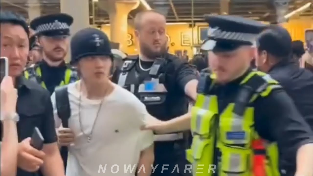 240627 SEVENTEEN 세븐틴 rescued by British Police 🚨 on their Arrival in London St. Pancras 🇬🇧 by TRAIN