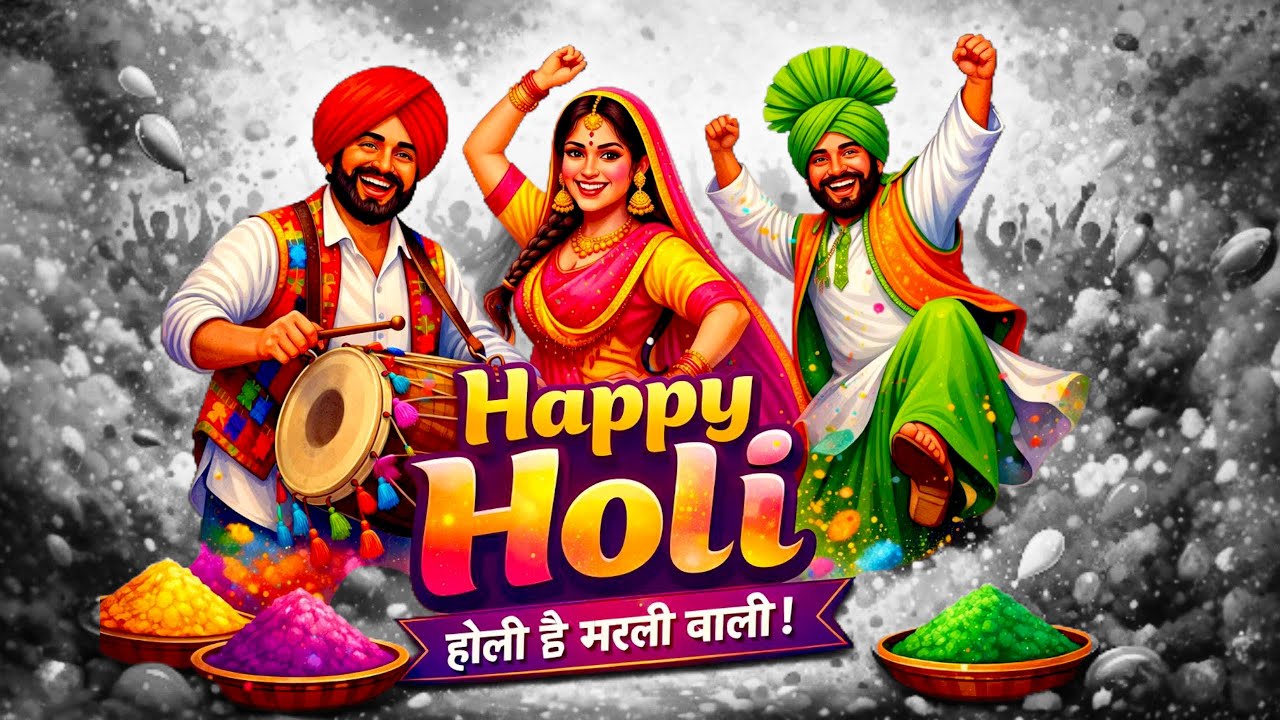 Happy Holi 2026 | Punjabi Bhangra Holi Song | Dhol Beats Holi Dance | Holi Party Song 2026