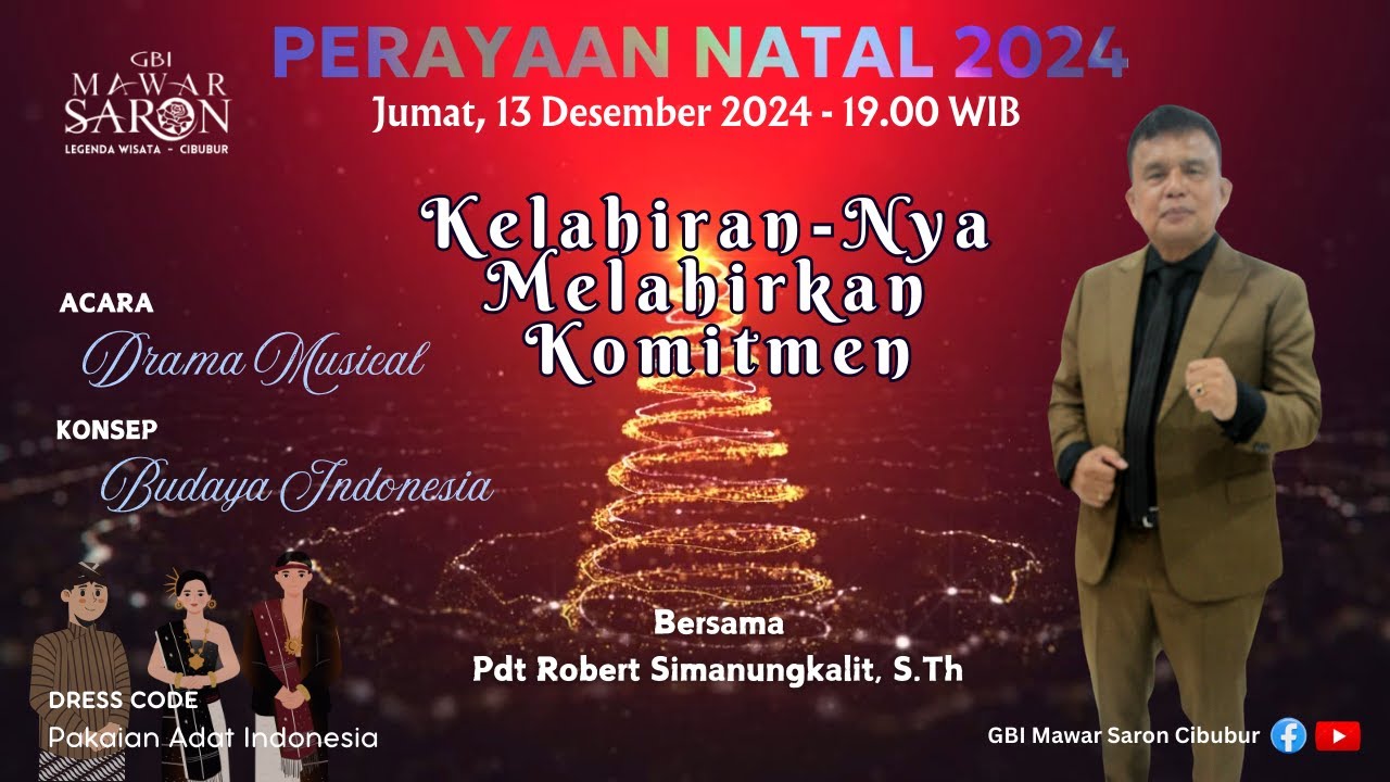 Perayaan Natal GBI Mawar Saron Cibubur - 13 Desember 2024 - 19.00 WIB
