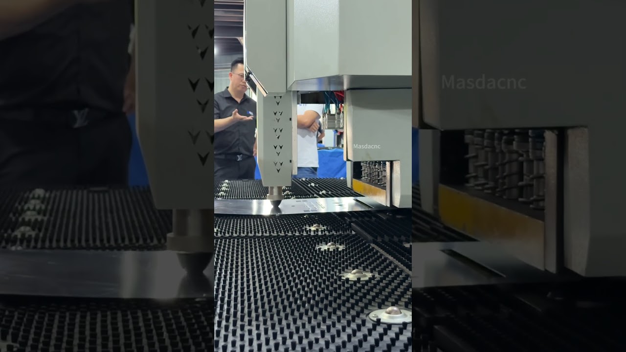 A close up look at the three in one CNC punch press,punching +tapping+hydralic#cnc #punchingmachine