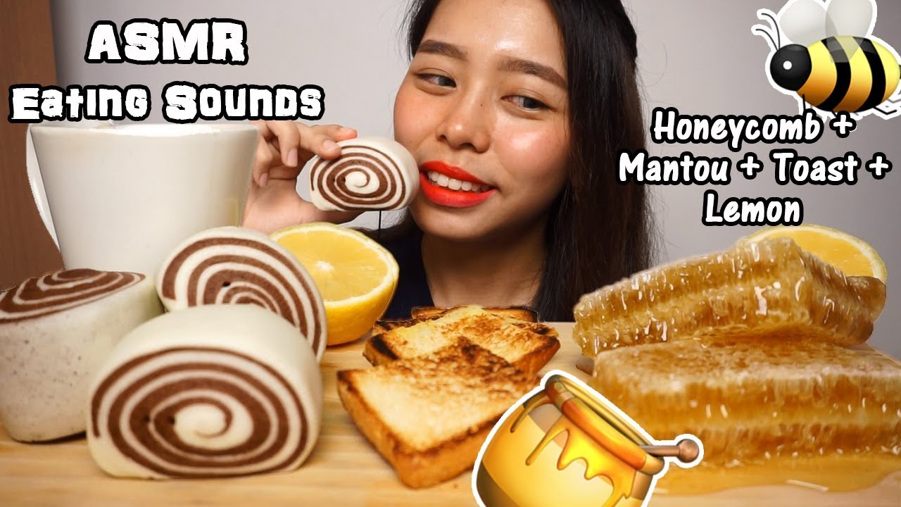 ASMR Honeycomb Mantou Toasts | Extremely Sticky Crunchy Eating Sounds | No Talking