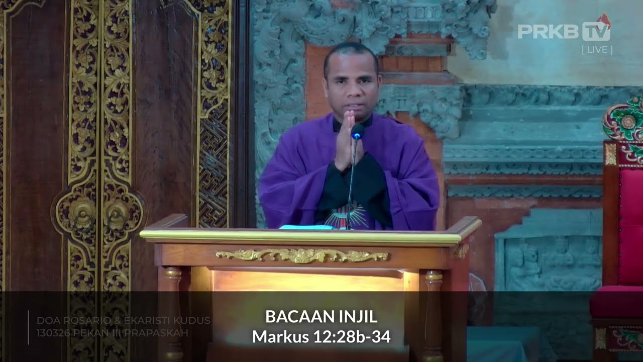 Bacaan Injil dan renungan hari ini 13 Maret 2026 - Markus 12:28b-34