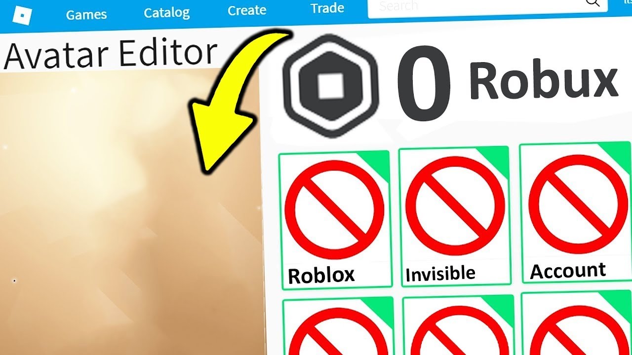 0 ROBUX INVISIBLE AVATAR ROBLOX ACCOUNT CHALLENGE!