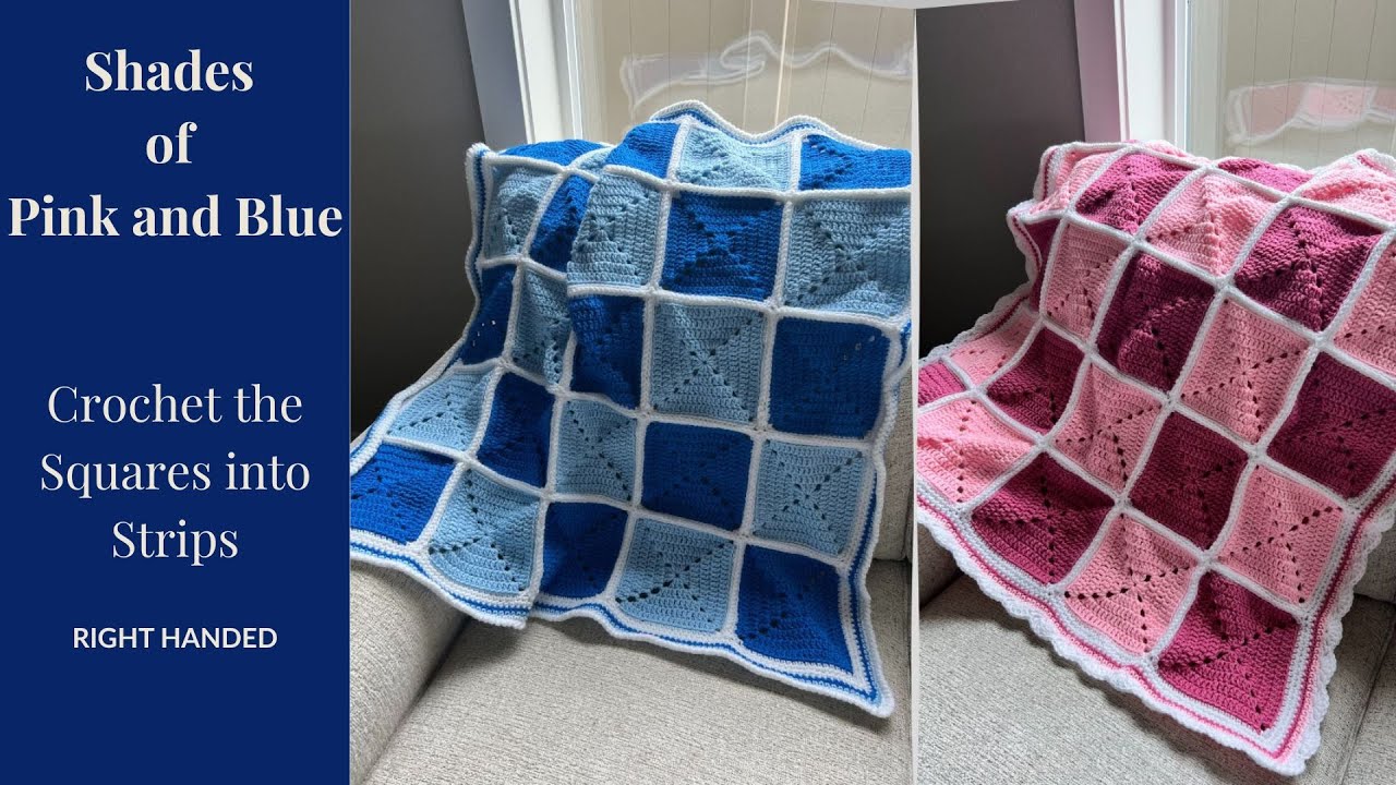 Shades of Pink and Blue – Part 2: Joining the Squares into Strips - Right Handed