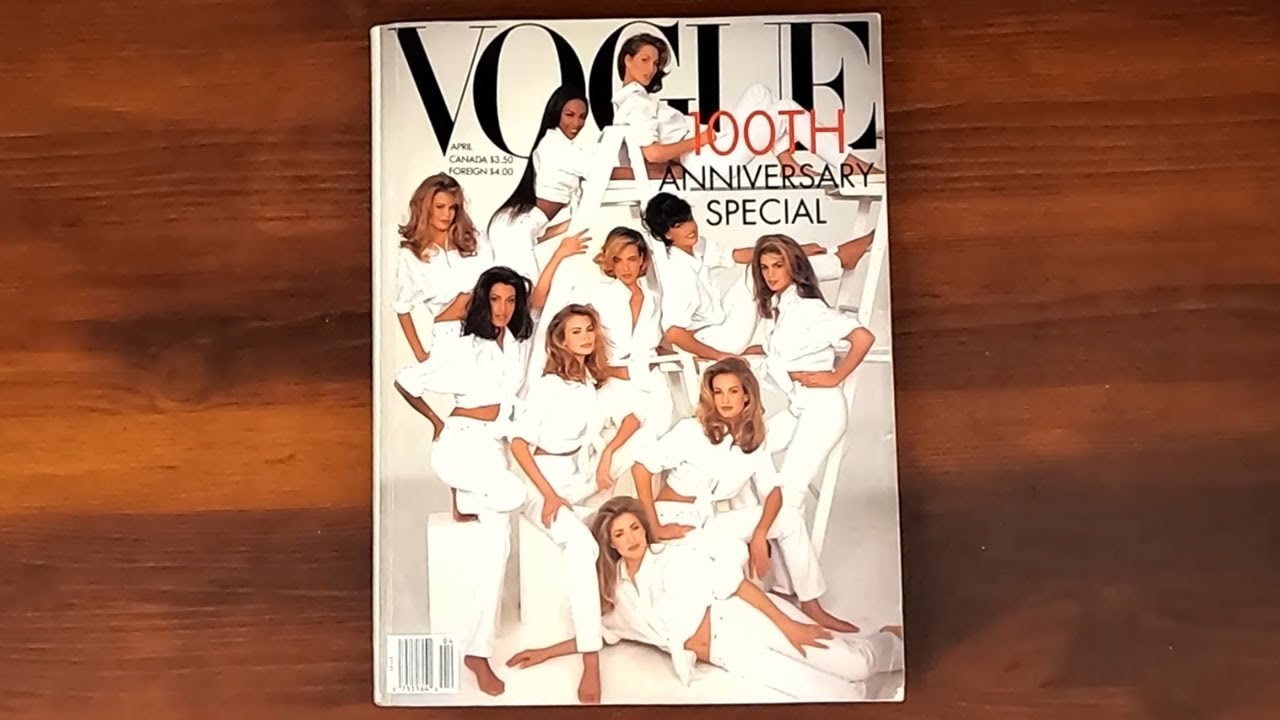 1992 April ASMR Magazine Flip Through: Vogue April 1992 100th Anniversary Issue Supermodels