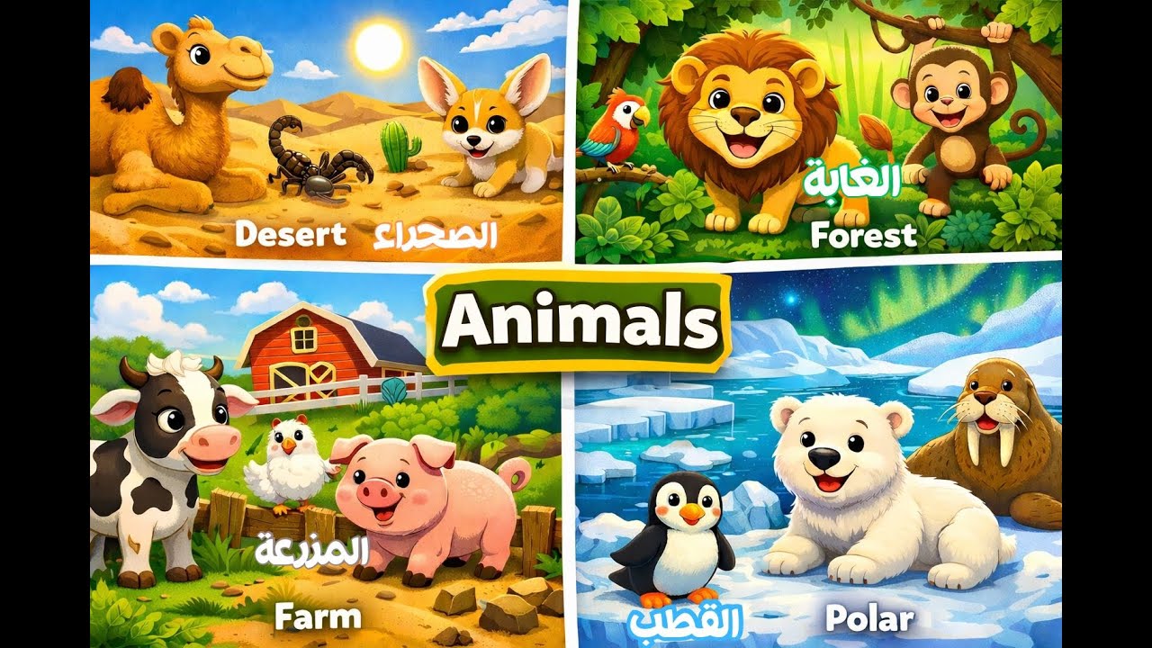 الحيوانات وأصواتها 🦊🐻 | Animals & Their Sounds