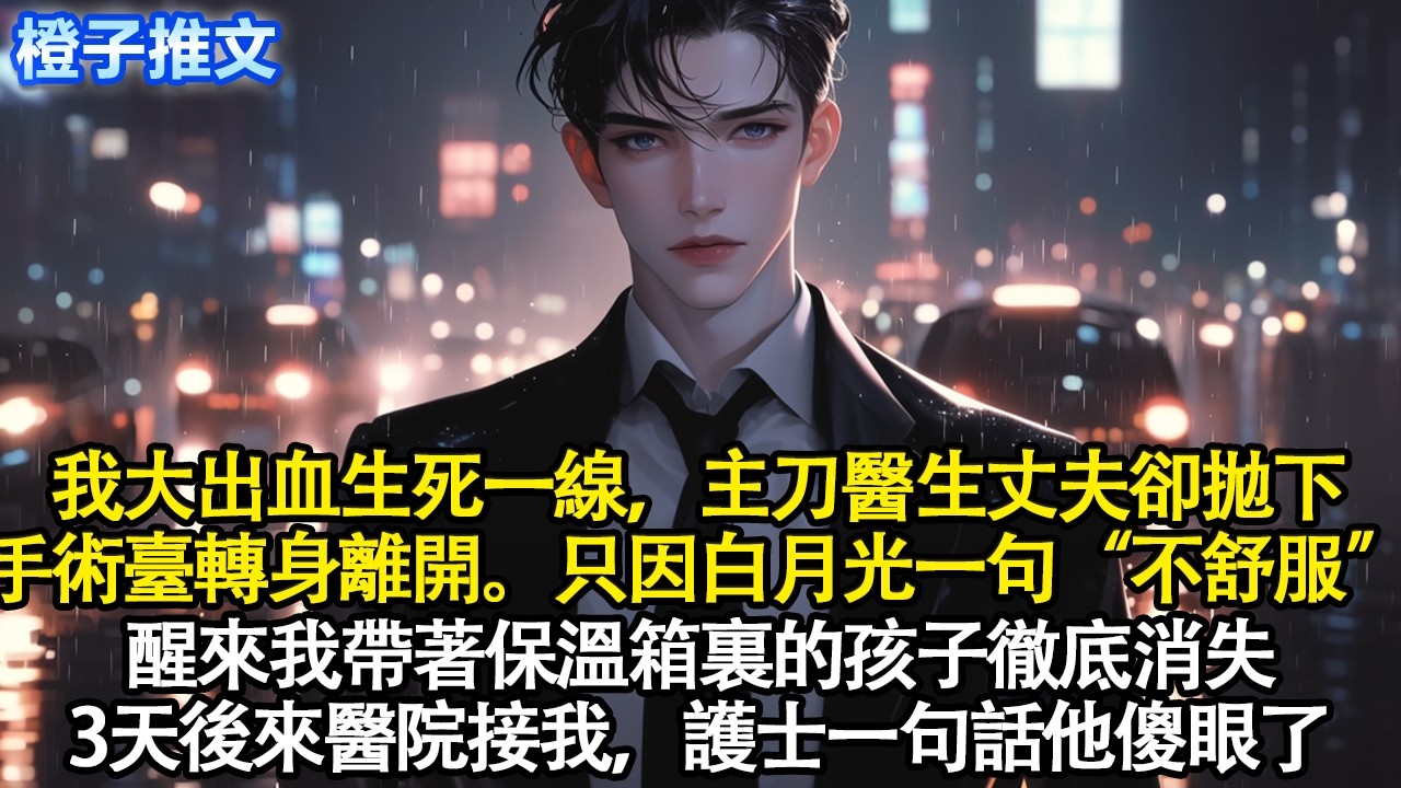 我難產大出血生死一線，主刀醫生丈夫卻拋下手術臺轉身離開。只因白月光一句“不舒服”醒來我帶著保溫箱裏的孩子徹底消失。3天後來醫院接我，護士一句話他傻眼了#短篇#追妻火葬場#心灰意冷#情感