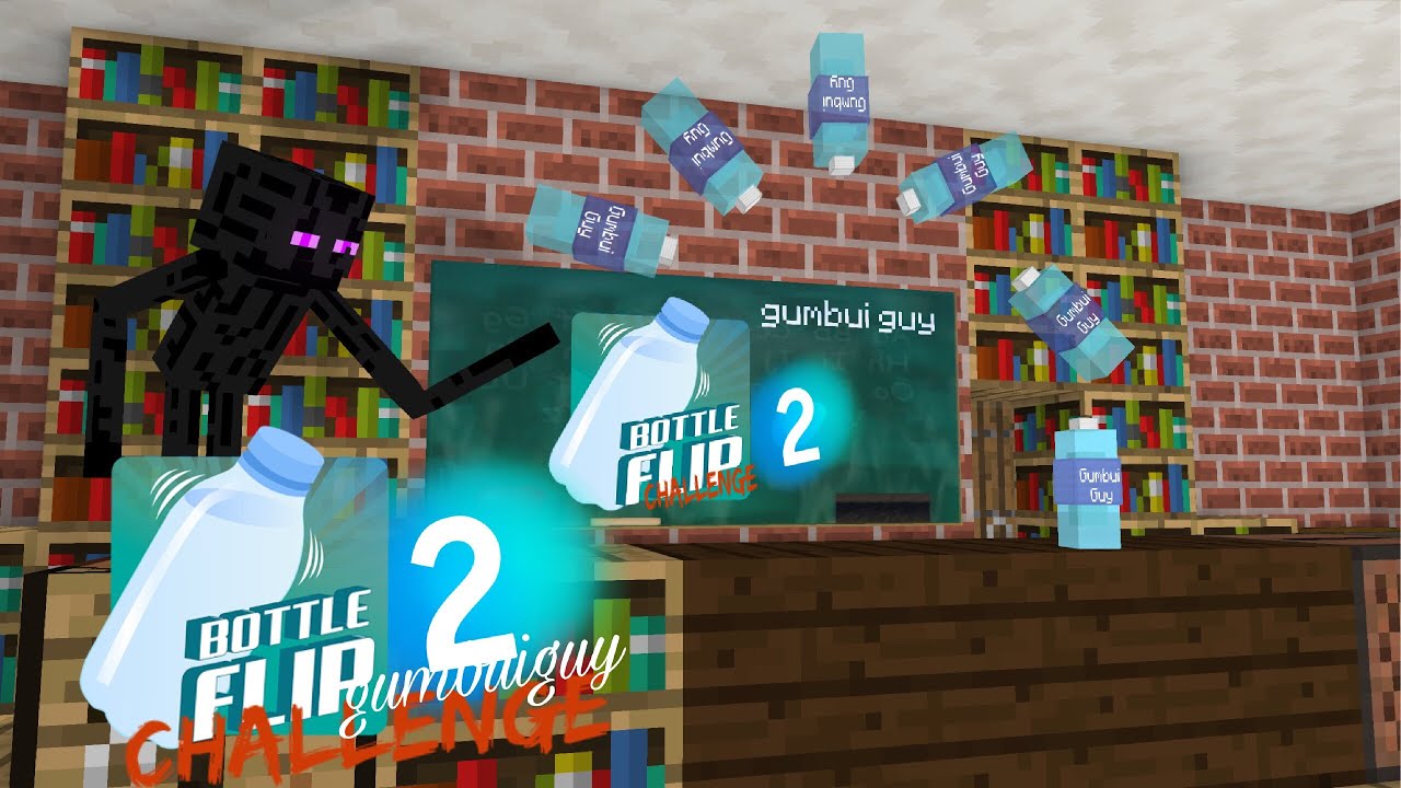 BOTTLE FLIP CHALLENGE 2 - Minecraft Animation