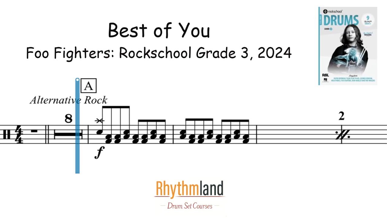 'Best of You' - Rockschool Grade 3 Drum Score | Full Play-Along (2024)