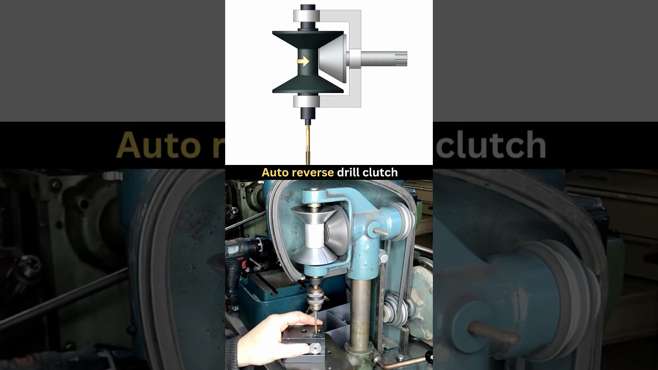 Auto Reverse Drill Clutch Mechanism - Thread Tapping Machine ✅ #cadcam #mechanical #engineer #mech